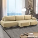 Ver imagem 2 de Sofá Decorativo Santiago 4 Lugares 312cm Sala de Estar Retrátil Modulado Bouclê Bege G89 - Gran Belo