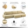 Sofá Decorativo Santiago 4 Lugares 312cm Sala de Estar Retrátil Modulado Bouclê Bege G89 - Gran Belo - 3