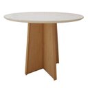 Ver imagem 7 de Conjunto Sala de Jantar 4 Lugares Redondo Tampo Vidro/MDF Mesa Celebrare com Cadeiras Luar Marrom Amêndoa Clean/Off White/Bege