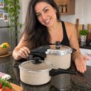Ver imagem 4 de Kit Panelas de Pressão Antiaderente 4,5L e 3,0L Dupla Função Pressão e Panela Convencional