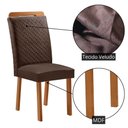 Ver imagem 5 de Conjunto 2 Cadeiras Aline Estrutura MDF Veludo Marrom Moderna 56cm