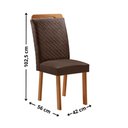 Ver imagem 2 de Conjunto 2 Cadeiras Aline Estrutura MDF Veludo Marrom Moderna 56cm