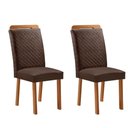 Ver imagem 1 de Conjunto 2 Cadeiras Aline Estrutura MDF Veludo Marrom Moderna 56cm