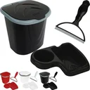 Ver imagem 1 de Kit Lixeira, Rodo de Pia e Porta Detergente: Preto