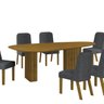Conjunto Sala de Jantar Mesa Orgânica MDF 6 Cadeiras Isis - 2