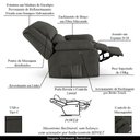 Ver mais imagens de Poltrona do Papai Reclinável Melim Power Touch Massagem Linho Fh1 - D'rossi Cor Grafite