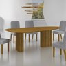 Conjunto Sala de Jantar Mesa Orgânica MDF 6 Cadeiras Isis - 1