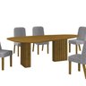 Conjunto Sala de Jantar Mesa Orgânica MDF 6 Cadeiras Isis - 2