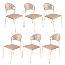 Ver imagem 2 de Kit 6 Cadeiras Jantar Rubi Aço Carbono Enc. em Corda Náutica