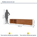 Ver imagem 3 de Rack para TV até 75 Polegadas Pés Madeira Maciça 250cm Prime