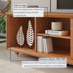 Rack para Tv até 75 Polegadas Pés Madeira Maciça com Regulagem 250cm Prime - 5