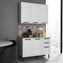 Ver imagem 1 de Cozinha em MDF Compacta Modulada 5 Portas 3 Gavetas com Tampo 120cm Grazi Tecnomobili