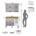 Ver imagem 2 de Cozinha em MDF Compacta Modulada 5 Portas 3 Gavetas com Tampo 120cm Grazi Tecnomobili