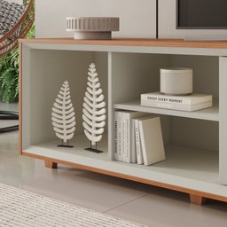 Rack para Tv até 75 Polegadas Pés Madeira Maciça com Regulagem 250cm Prime - 5