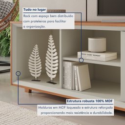 Rack para Tv até 75 Polegadas Pés Madeira Maciça com Regulagem 250cm Prime - 10