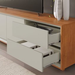 Rack para Tv até 75 Polegadas Pés Madeira Maciça com Regulagem 250cm Prime - 4