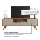 Ver imagem 7 de Rack para TV até 75 Polegadas 100% MDF 180cm Pés em Madeira Maciça Ares Bege