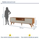 Ver mais imagens de Rack para TV até 75 Polegadas 100% MDF 180cm Pés em Madeira Maciça Ares