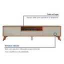 Ver imagem 5 de Rack para Tv até 75 Polegadas Pés Madeira Maciça Laqueado 180cm Piazza New Yescasa