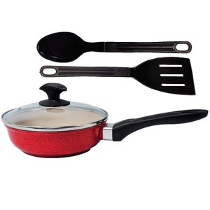 Frigideira Vermelha Antiaderente Marmorizado Talher 02 Cb 24