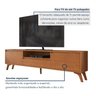 Rack para Tv até 75 Polegadas Pés Madeira Maciça Laqueado 237cm Piazza New - 6