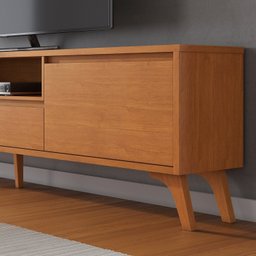 Rack para Tv até 75 Polegadas Pés Madeira Maciça Laqueado 237cm Piazza New - 9