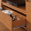 Ver mais imagens de Rack para TV até 75 Polegadas 100% MDF 237cm Pés em Madeira Maciça Laqueado Piazza New Marrom