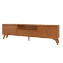 Ver imagem 2 de Rack para TV até 75 Polegadas 100% MDF 237cm Pés em Madeira Maciça Laqueado Piazza New Marrom