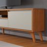 Rack para Tv até 75 Polegadas Pés Madeira Maciça 237cm Piazza New - 9
