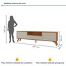 Rack para Tv até 75 Polegadas Pés Madeira Maciça 237cm Piazza New - 3