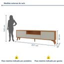 Ver imagem 3 de Rack para Tv até 75 Polegadas Pés Madeira Maciça 237cm Piazza New