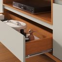 Ver mais imagens de Rack para TV até 75 Polegadas 100% MDF 237cm Pés em Madeira Maciça Piazza New Bege