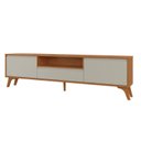 Ver imagem 2 de Rack para TV até 75 Polegadas 100% MDF 237cm Pés em Madeira Maciça Piazza New Bege