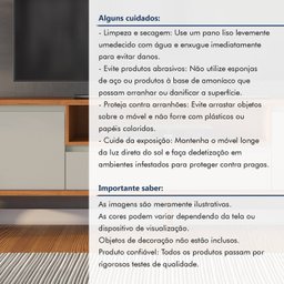 Rack para Tv até 75 Polegadas Pés Madeira Maciça 237cm Piazza New - 10