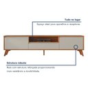 Ver imagem 5 de Rack para TV até 75 Polegadas 100% MDF 237cm Pés em Madeira Maciça Piazza New Bege