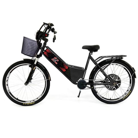 Bicicleta Elétrica - Street Pam - Cestinha - 800W 48V Lithium - Preta - Plug And Move