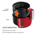 Ver imagem 4 de Fritadeira sem Óleo Air Fryer 3,2l, Mondial Vermelho e Inox 1500w Af-34-r 127v