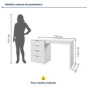 Ver imagem 5 de Penteadeira Camarim com Porta Joias e Tampo Reclinável 4 Gavetas Afrodite 100%MDF