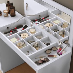 Penteadeira Camarim com Porta Joias e Tampo Reclinável 4 Gavetas Afrodite 100%mdf - 9