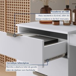 Penteadeira Camarim com Porta Joias e Tampo Reclinável 4 Gavetas Afrodite 100%mdf - 6