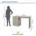 Ver imagem 4 de Penteadeira Camarim com Porta Joias e Tampo Reclinável 4 Gavetas Afrodite 100%MDF