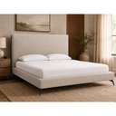 Ver imagem 3 de Cama Japonesa com Cabeceira Almeria Corea Queen Linho Bege- Sallar Home