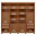 Ver imagem 3 de Guarda Roupa Casal 8 Portas 4 Gavetas Master New com Espelho e Pés Jatobá Acetinado - Santos Andirá