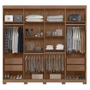Ver imagem 2 de Guarda Roupa Casal 8 Portas 4 Gavetas Master New com Espelho e Pés Jatobá Acetinado - Santos Andirá