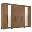 Ver imagem 1 de Guarda Roupa Casal 8 Portas 4 Gavetas Master New com Espelho e Pés Jatobá Acetinado - Santos Andirá