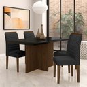 Ver imagem 2 de Mesa com 4 Cadeiras Duda 1,36 Imbuia/preto/preto - Móveis Arapongas Imbuia/preto/preto 06