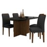 Mesa com 4 Cadeiras Duda 1,36 Imbuia/preto/preto - Móveis Arapongas Imbuia/preto/preto 06 - 1