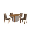 Ver imagem 5 de Mesa de Jantar Isadora 4 Lugares Retangular MDF 120cm Bege com Cadeiras Carolina Moderna