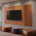 Ver imagem 1 de Painel para TV Ripado 100% MDF 220cm Valencia New Marrom