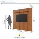 Ver imagem 3 de Painel Moderno para TV até 75 Polegadas 100% MDF 232CMX250CM Prateleira Marrom